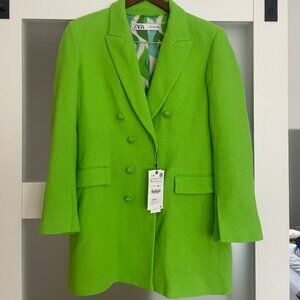 Long green Zara blazer
